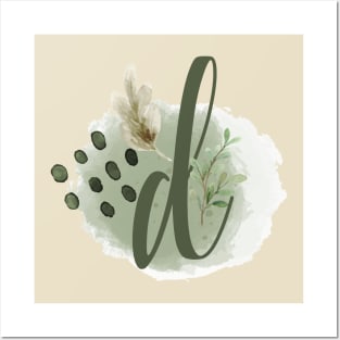 D Floral Letter Capital letter D | Monogramer D | Monogram Posters and Art